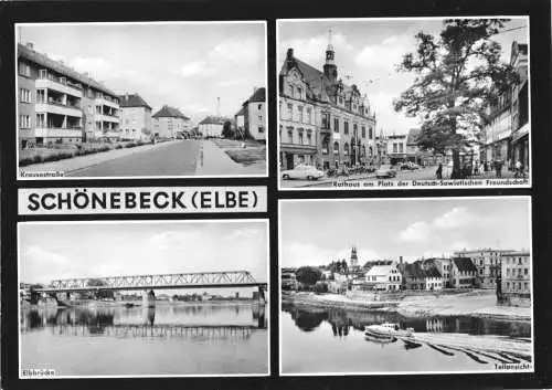 AK, Schönebeck Elbe, vier Abb., gestaltet, 1965