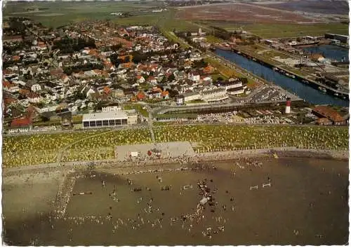 AK, Nordseeheilbad Büsum, Luftbildansicht, 1970