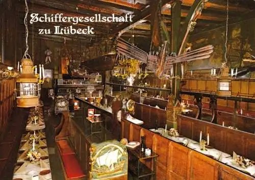 AK, Lübeck, Schiffergesellschaft zu Lübeck, Gastraum, um 1980