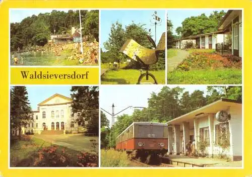 AK, Waldsieversdorf Kr. Strausberg, fünf Abb., u.a. Bahnhof, 1986