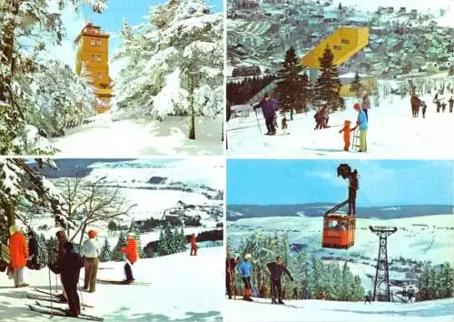 AK, Kurort Oberwiesenthal Erzgeb., vier Winteransichten, 1984