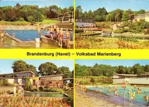 AK, Brandenburg, Volksbad Marienberg, 4 Abb., 1979