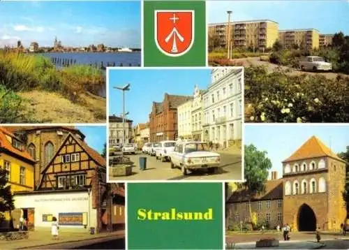 AK, Stralsund, 5 Abb., u.a. Leninplatz, 1987