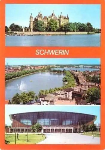 AK, Schwerin, drei Abb., u.a. Kongresshalle, 1979