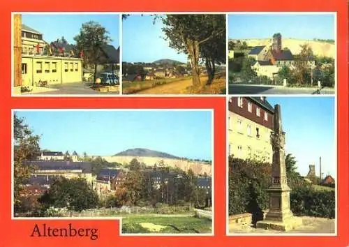 AK, Altenberg, 5 Abb., u.a. Postmeilensäule, 1986