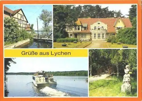 AK, Lychen Kr. Templin, 4 Abb., u.a. MS "Möwe", 1986