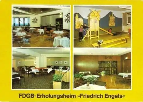 AK, Templin U.-M., FDGB-Erholungsheim "Friedrich Engels", vier Abb. 1985