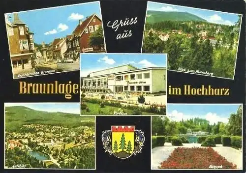 AK, Braunlage Harz, 5 Abb., u.a. Luftbild, ca. 1968