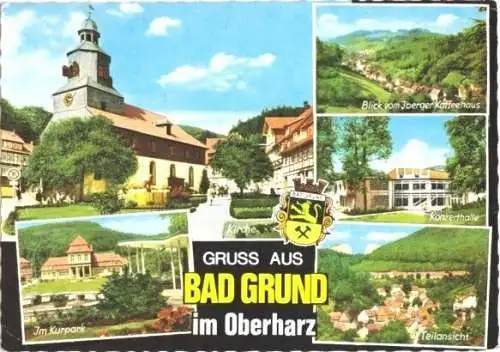 AK, Bad Grund Oberharz, 5 Abb., gestaltet, Wappen, 1967