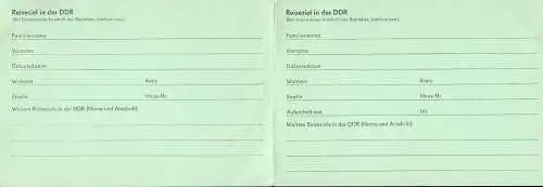 Grenzdokumente zur Ein- und Ausreise in die DDR und Zollerklärung, blanko, 1980