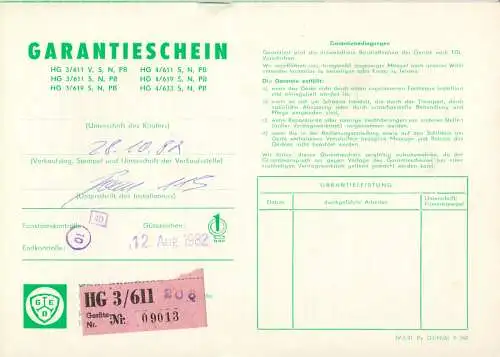 Bedienungsanleitung für Haushalt-Allgasherde, HG 3-4, 1981, Dessau