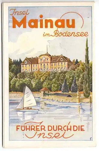 tour. Faltblatt, Führer durch die Insel Mainau mit Inselplan, um 1935