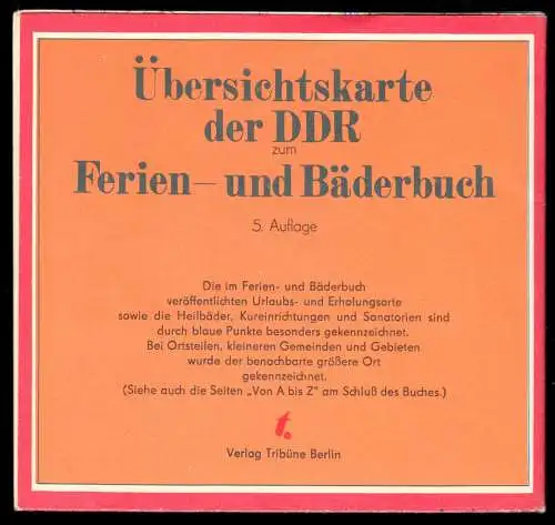 Übersichtskarte der DDR zum Ferien- und Bäderbuch, 5. Aufl., 1978