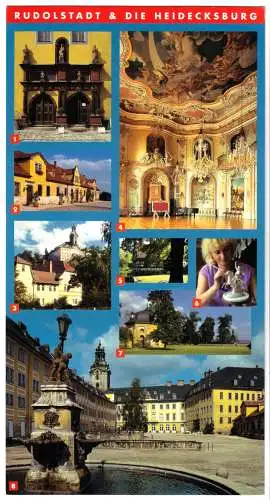 AK Langformat, Rudolstadt & die Heidecksburg, acht Abb., um 2003