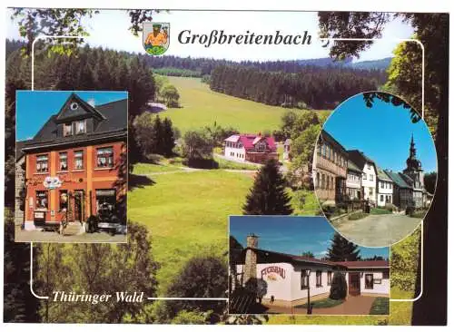 AK Großformat, Großbreitenbach  Thür. Wald, vier Abb., gestaltet, um 1998