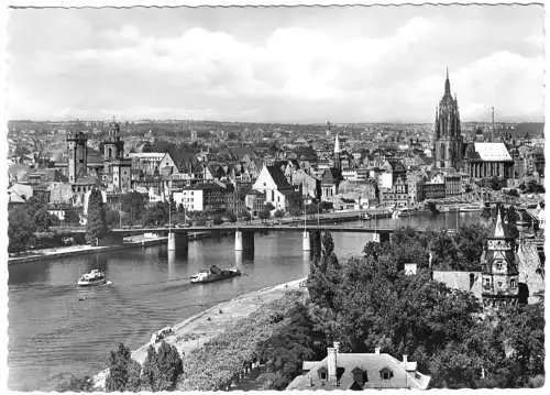 AK, Frankfurt am Main, Mainblick auf die Altstadt, 1962