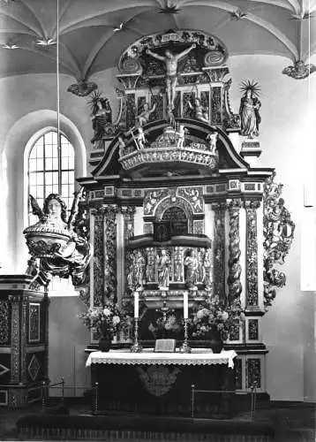 AK, Ahrensburg, Schloßkirche, Barockaltar, um 1965