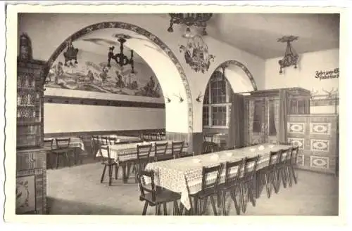 AK, Rosenheim Obb., Bierstüberl Hotel zum König Otto, Gastraum, 1943