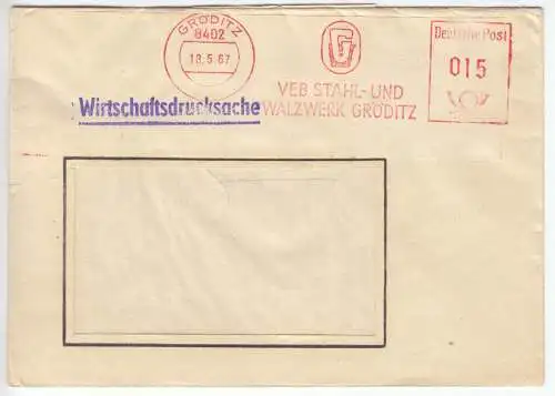 AFS, VEB Stahl- und Walzwerk Gröditz, o Gröditz, 8402, 18.5.67