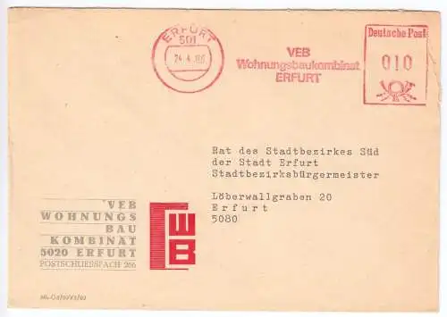 AFS, VEB Wohnungsbaukombinat Erfurt, o Erfurt, 501, 24.4.86