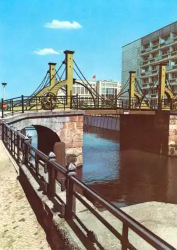 AK, Berlin Mitte, Partie an der Jungfernbrücke, 1977