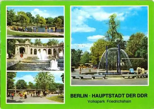 AK, Berlin Friedrichshain, Volkspark Friedrichshain, vier Abb., 1978