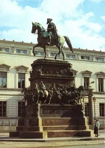 AK, Berlin Mitte, Unter den Linden, Reiterstandbild Friedrichs II., 1988