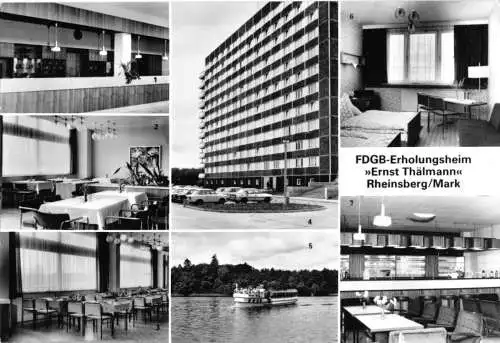 AK, Rheinsberg Kr. Neuruppin, FDGB-Heim "Ernst Thälmann", sieben Abb., 1986