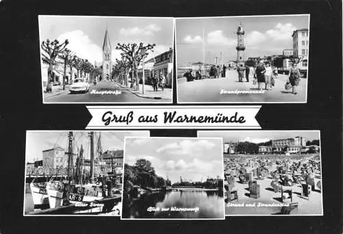 AK, Rostock Warnemünde, fünf Abb., gestaltet, 1965