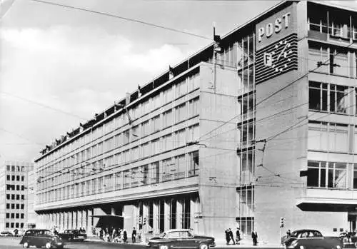 AK, Leipzig, Postamt am Karl-Marx-Platz, 1965