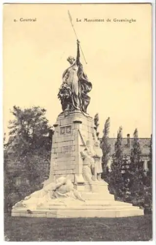 AK, Courtrai, Kortrijk, Le Monument de Groeninghe, 1915