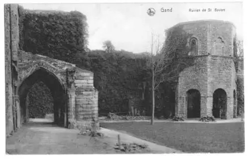 AK, Gand, Gent, Ruines de St. Bavon, 1914