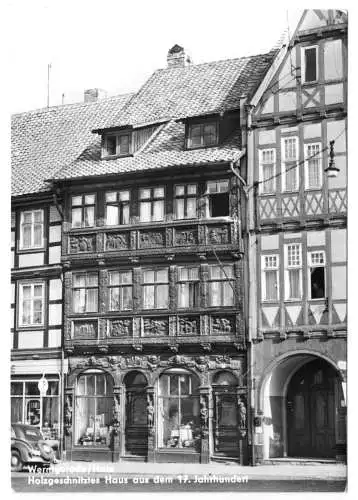 AK, Wernigerode Harz, Holzgeschitztes Haus aus dem 17. Jahrh., 1975