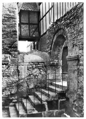 AK, Drübeck Kr. Wernigerode Harz, Kloster zu Drübeck, Treppe im Kreuzgang, 1975