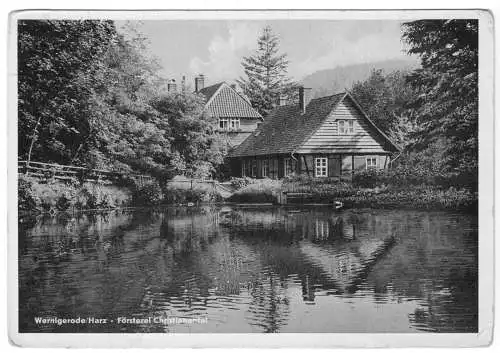 AK, Wernigerode Harz, Försterei Christianental, 1952