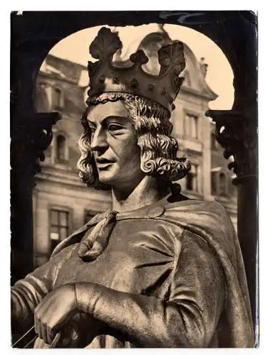 AK, Magdeburg, Reiterstandbild "Goldener Reiter", 1957