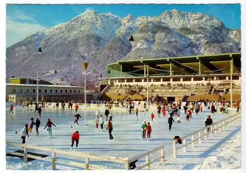 AK, Garmisch-Partenkirchen, Olympia-Eisstadion gegen Kramer, belebt, 1970