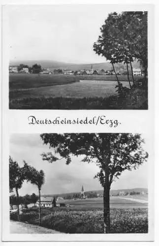AK, Deutscheinsiedel Erzgeb., zwei Teilansichten, 1956