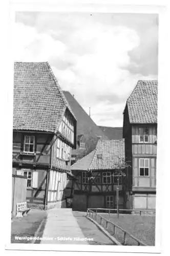 AK, Wernigerode Harz, Schiefe Häuschen, 1956