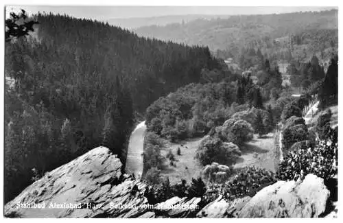 AK, Alexisbad Harz, Blick ins Selketal vom Habichtsstein, 1956