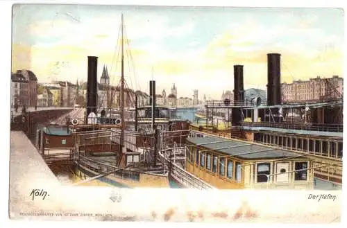 AK, Köln, Im Hafen, um 1905