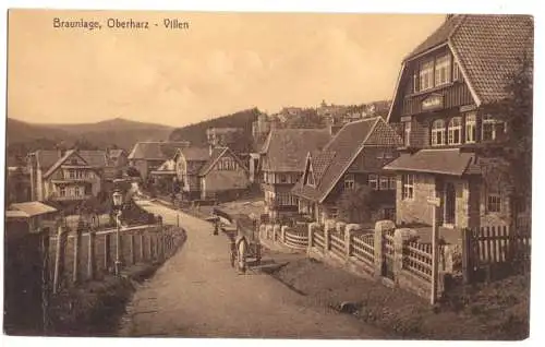 AK, Braunlage Oberharz, Straßenpartie mit Villen, 1913