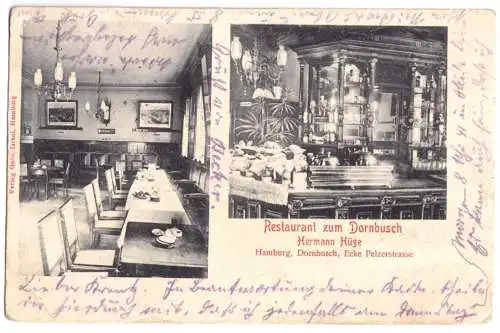 AK, Hamburg, Restaurant zum Dornbusch, Gasträume, 1903