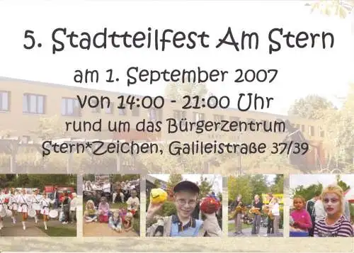 Werbekarte, Potsdam, 5. Stadtteilfest Am Stern, 1.9.2007