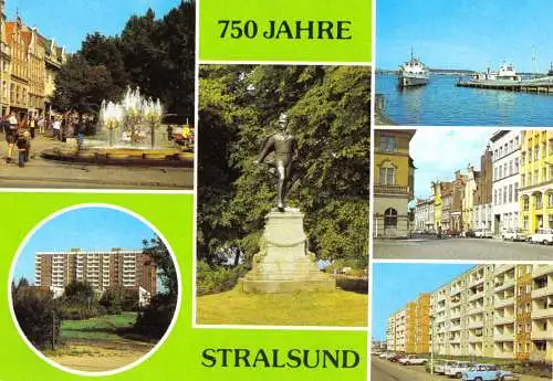 AK, Stralsund, 750 Jahre Stralsund, sechs Abb., 1983