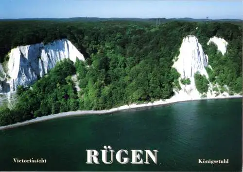 AK, Insel Rügen, Victoriasicht und Königsstuhl, Luftbild, um 2000