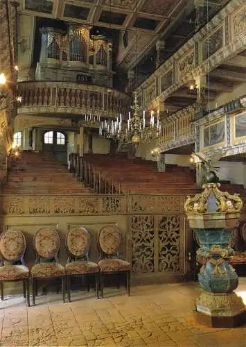 AK, Kurort Oybin, Bergkirche, Innenansicht mit Orgel, um 2004