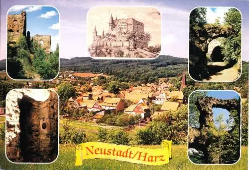 AK, Neustadt Harz, sechs Abb., Burg Hohnstein,1999