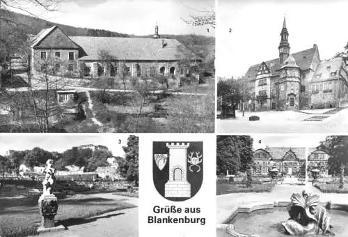 AK, Blankenburg Harz, vier Abb. und Wappen, 1985