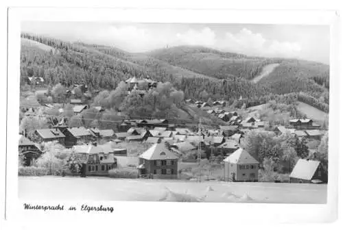 AK, Elgersburg Thür. Wald, winterliche Teilansicht, 1957